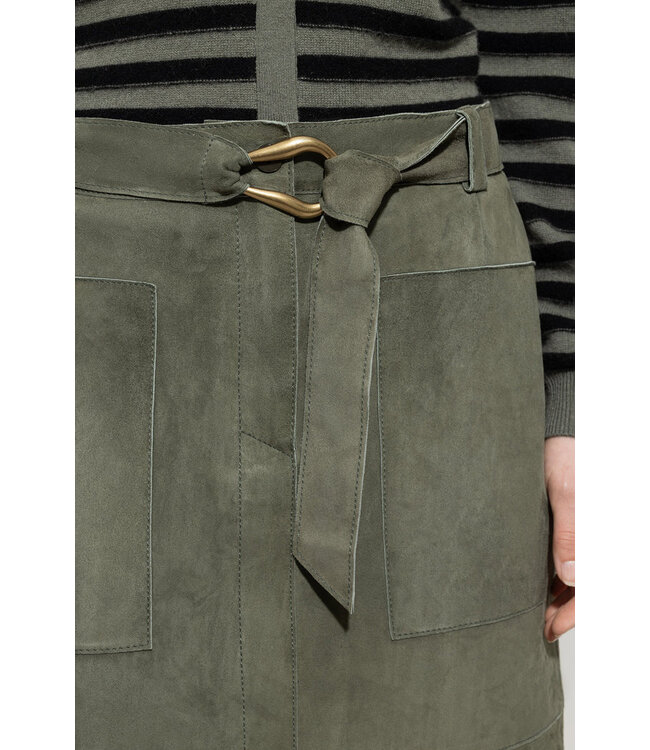 LUISA CERANO Suede cargo skirt