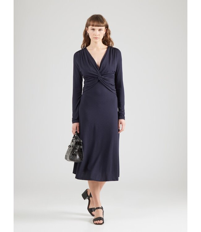 BOSS Twist-front dress in stretch crepe