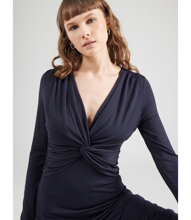 BOSS Twist-front dress in stretch crepe