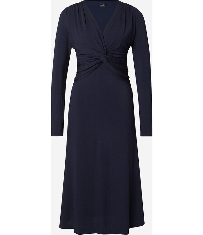 BOSS Twist-front dress in stretch crepe