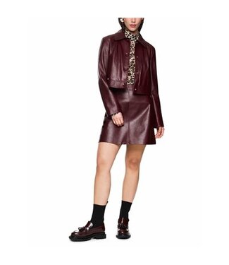 MARC CAIN Short leather jacket with collar