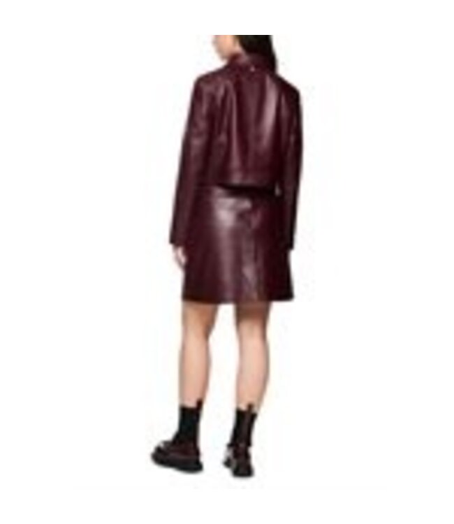 MARC CAIN Short leather jacket with collar