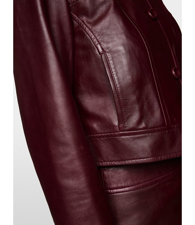 MARC CAIN Short leather jacket with collar