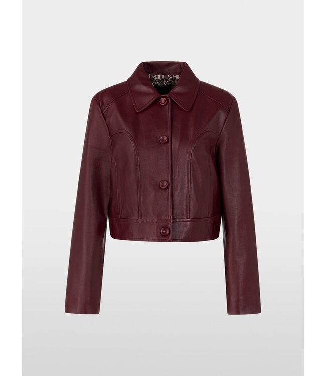 MARC CAIN Veste courte en cuir avec col