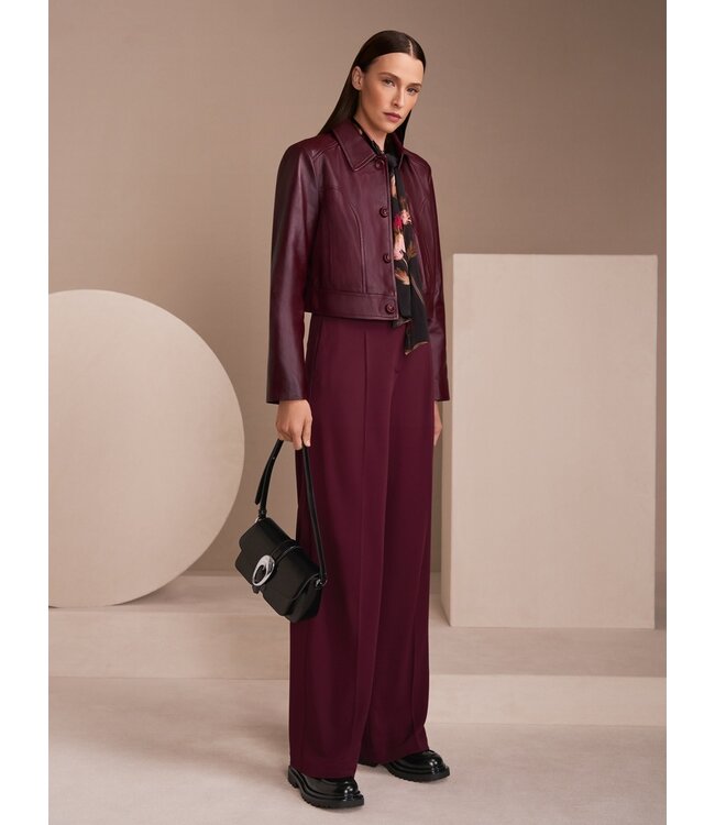 MARC CAIN Short leather jacket with collar