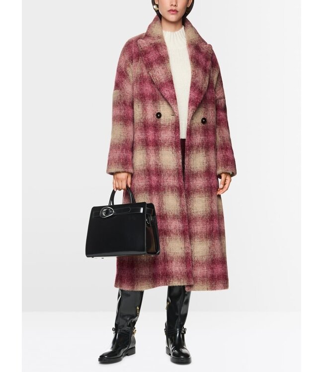 MARC CAIN Coat with gently flowing checked pattern