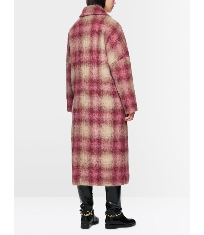 MARC CAIN Coat with gently flowing checked pattern