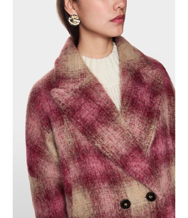 MARC CAIN Coat with gently flowing checked pattern