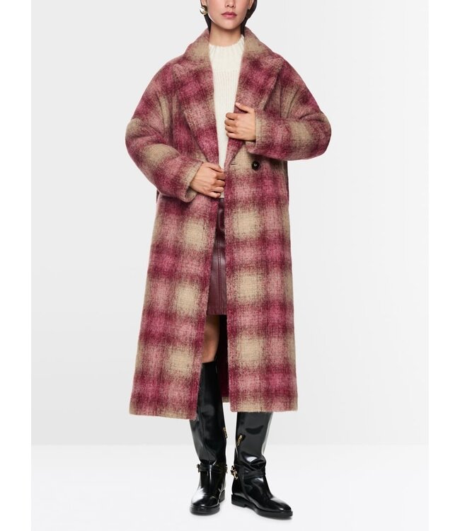 MARC CAIN Coat with gently flowing checked pattern