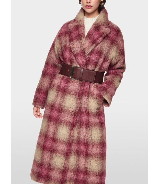 MARC CAIN Coat with gently flowing checked pattern
