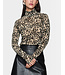 MARC CAIN Semi-transparent top with leopard print