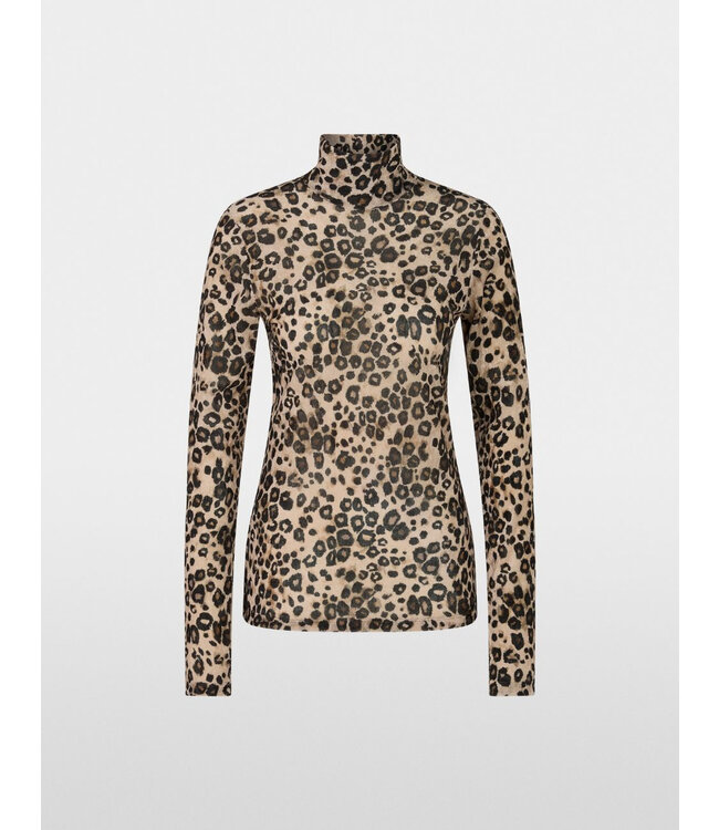 MARC CAIN Semi-transparent top with leopard print