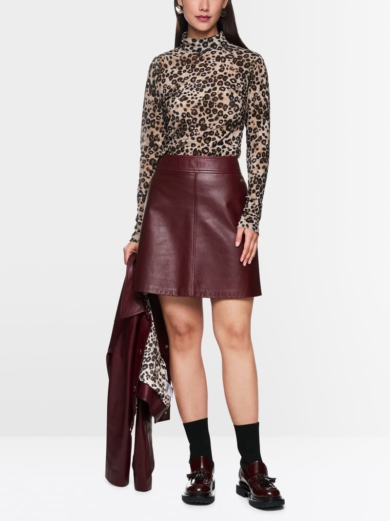Leather mini skirt