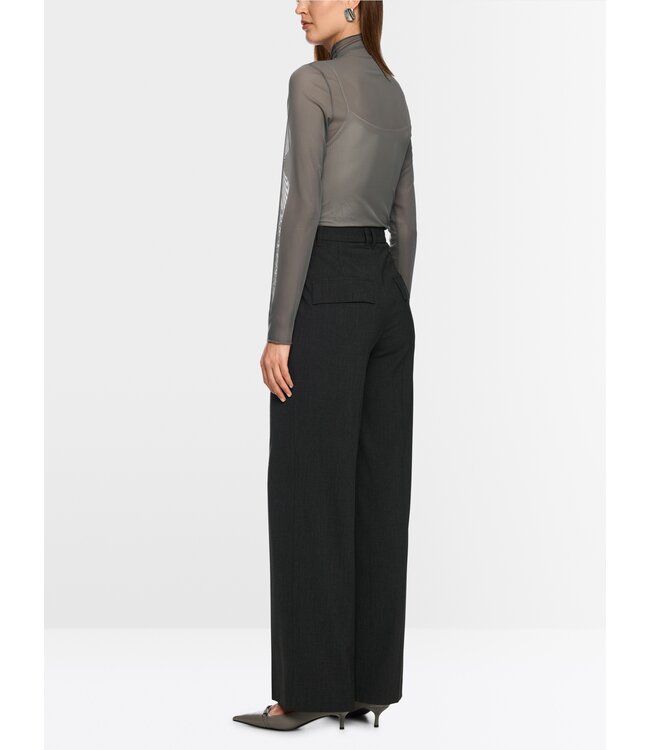 MARC CAIN Long-sleeved mesh top with hotfix