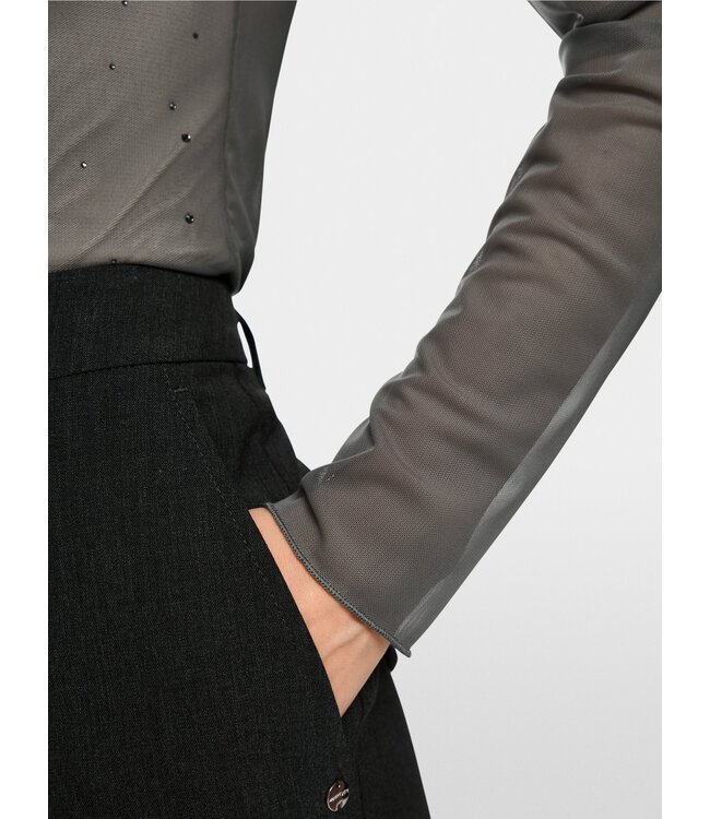 MARC CAIN Long-sleeved mesh top with hotfix