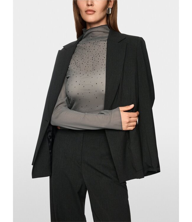MARC CAIN Long-sleeved mesh top with hotfix