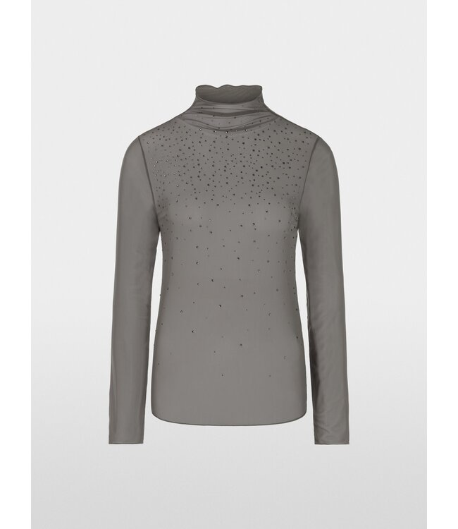MARC CAIN Long-sleeved mesh top with hotfix