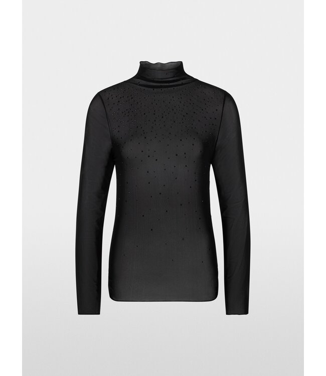 MARC CAIN Long-sleeved mesh top with hotfix