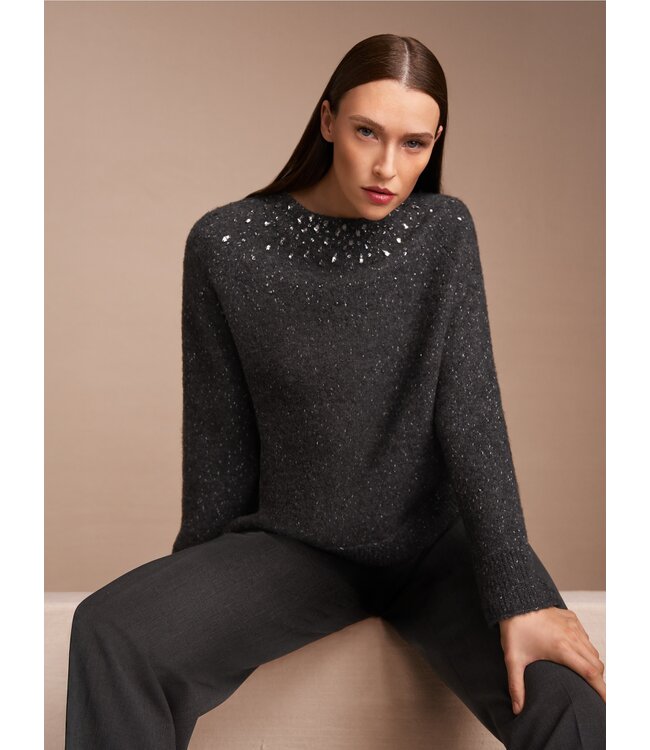 MARC CAIN Pull en mélange d'alpaga avec détails pailletés