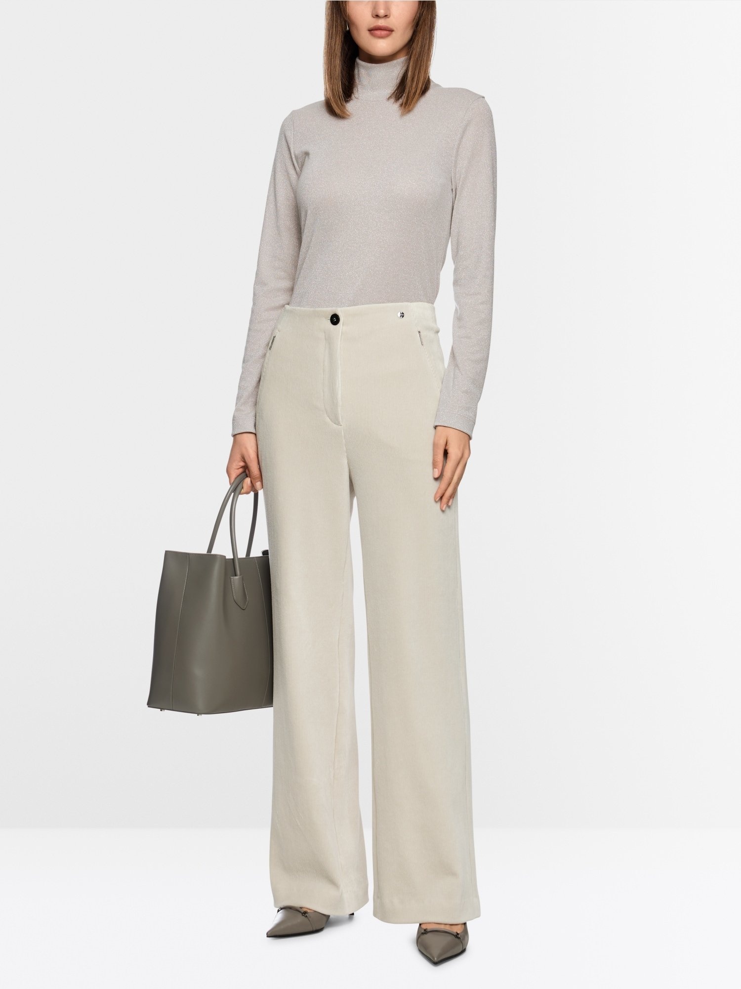 Slim-fit lurex long-sleeved top