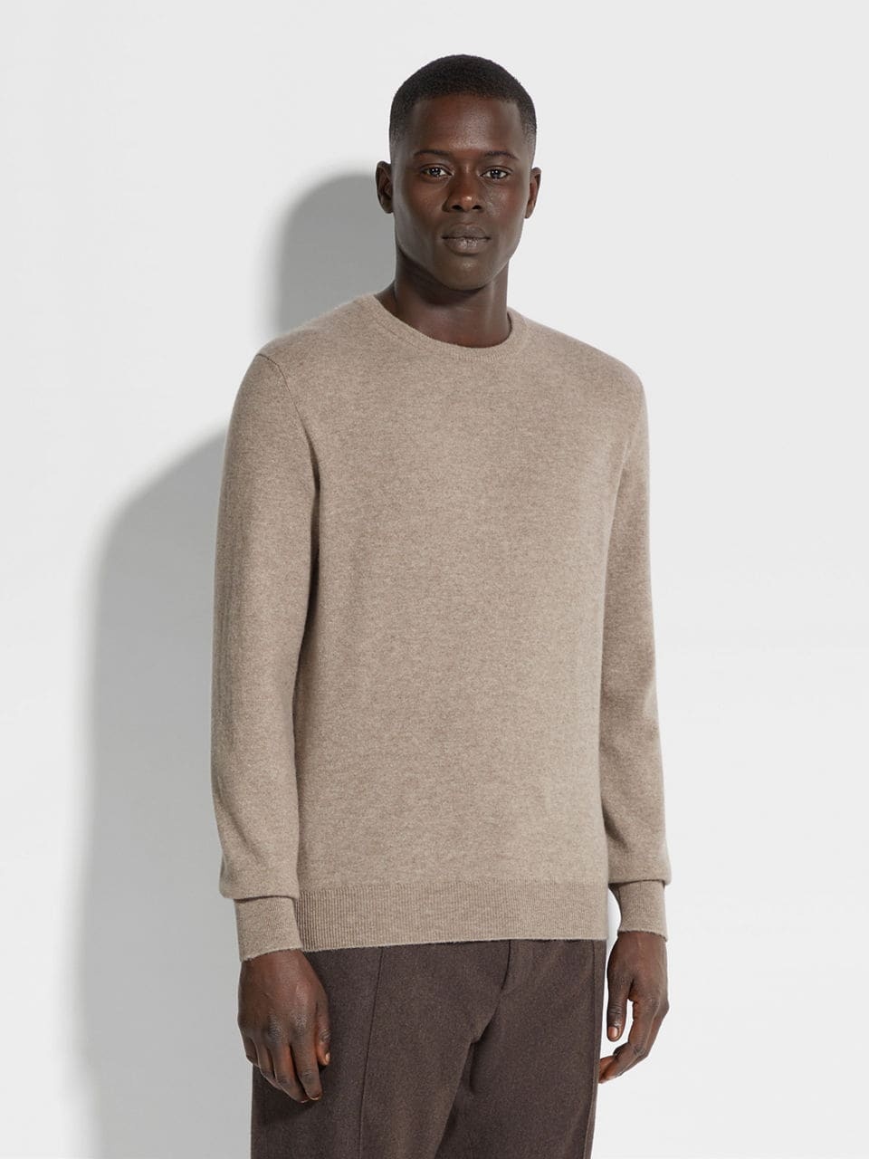 Light Taupe Oasi Cashmere Crewneck