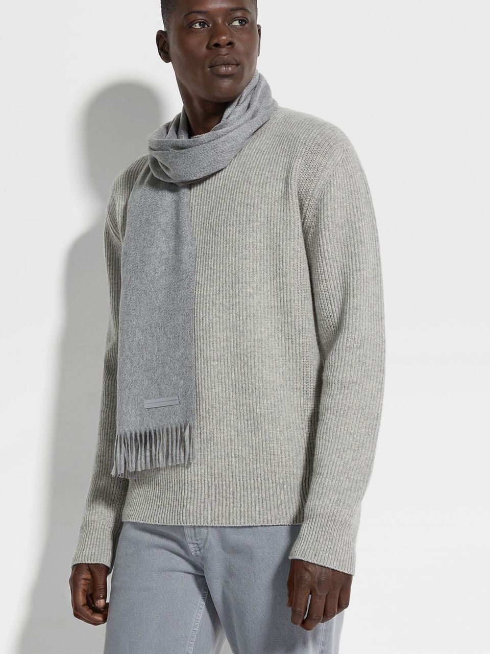 Grey Oasi Cashmere Scarf