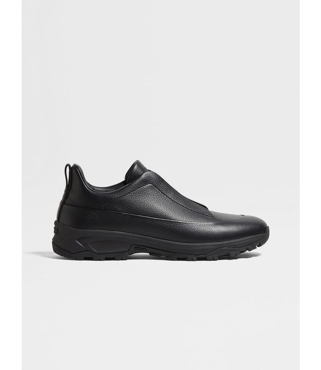ZEGNA Baskets Monte en cuir noir Triple Stitch™