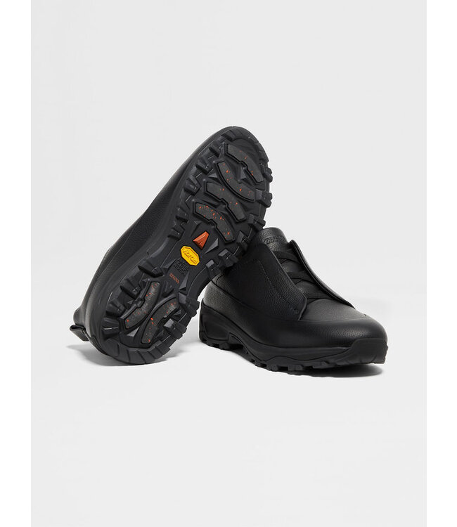 ZEGNA Baskets Monte en cuir noir Triple Stitch™