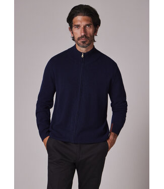 PAUL SMITH Navy Cashmere Full-Zip Cardigan