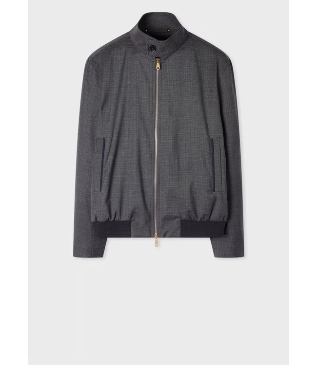 PAUL SMITH Grey 'Storm System' Super-Fine Merino Bomber Jacket