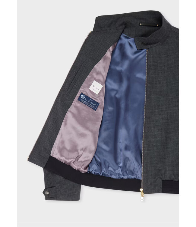 PAUL SMITH Grey 'Storm System' Super-Fine Merino Bomber Jacket