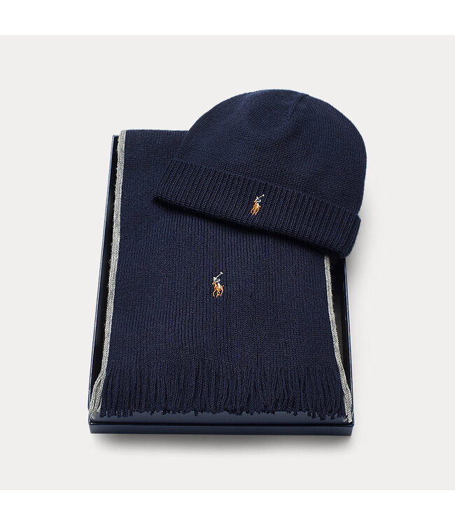 POLO RALPH LAUREN Merino Hat & Scarf Gift Set