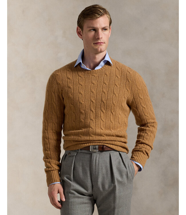 POLO RALPH LAUREN Le pull emblématique en cachemire tricoté torsadé