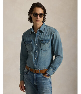 POLO RALPH LAUREN Chemise western en denim flammé