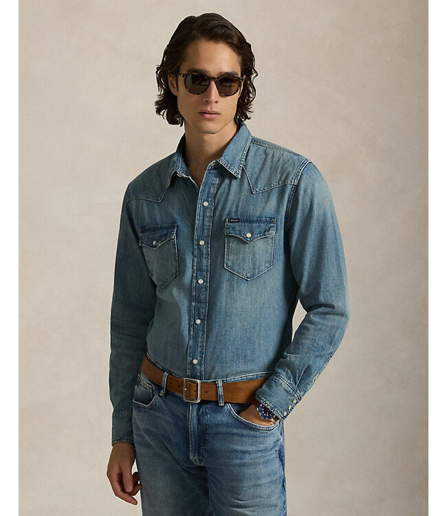 POLO RALPH LAUREN Chemise western en denim flammé