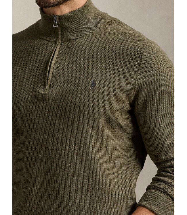 POLO RALPH LAUREN Mesh-Knit Cotton Quarter-Zip Jumper