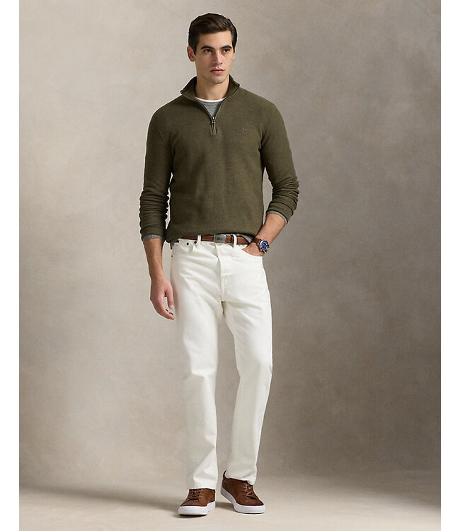 POLO RALPH LAUREN Mesh-Knit Cotton Quarter-Zip Jumper