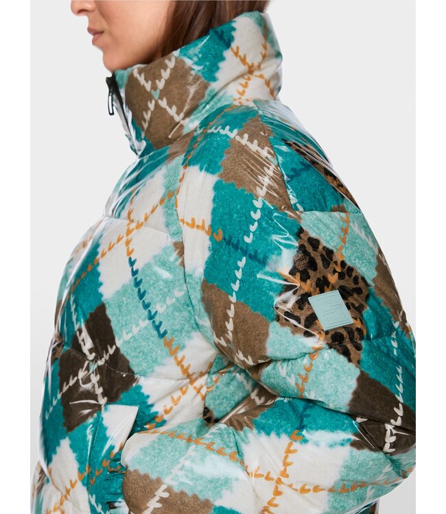 MARC CAIN Padded Argyle Pattern Outdoor Jacket