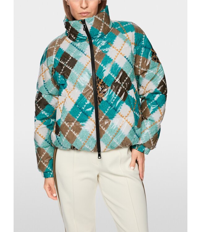 MARC CAIN Padded Argyle Pattern Outdoor Jacket