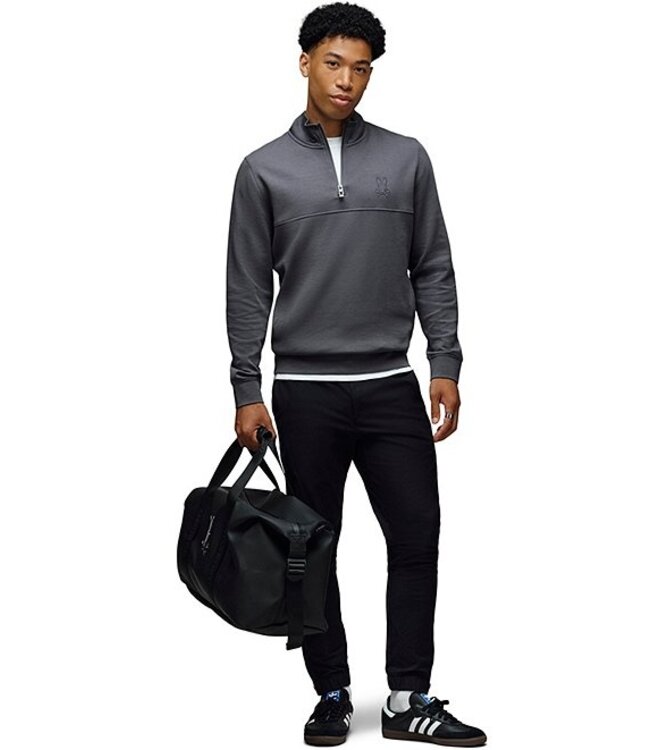 PSYCHO BUNNY Men's Zeke 1/4 Zip | Blackened Pearl