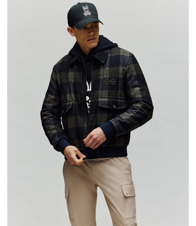 PSYCHO BUNNY  Veste bomber à carreaux Gavin pour homme