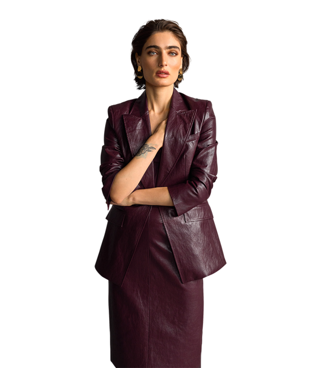 RIANI Vegan Leather Blazer