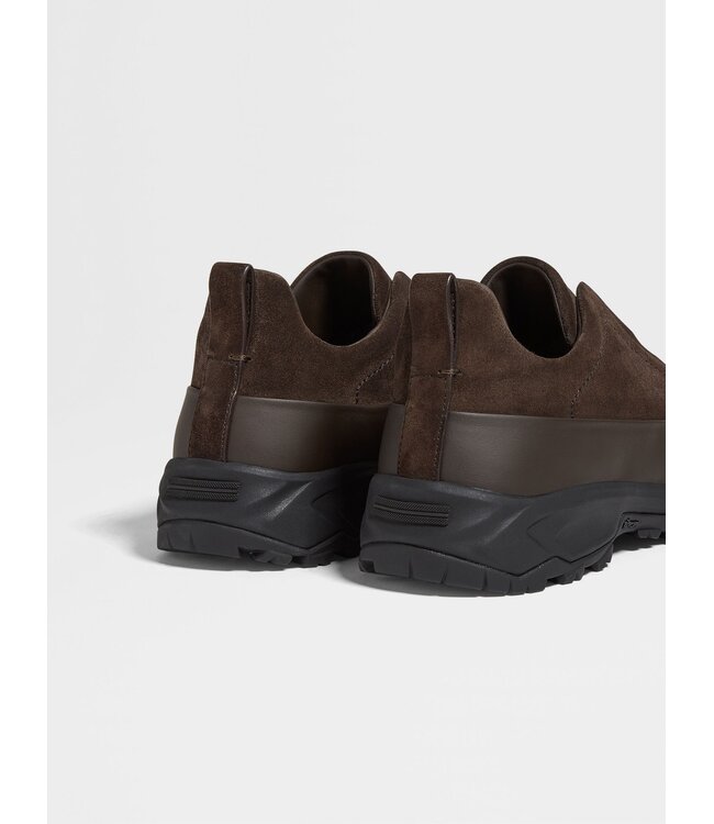 ZEGNA Baskets Monte en cuir marron et daim Triple Stitch™