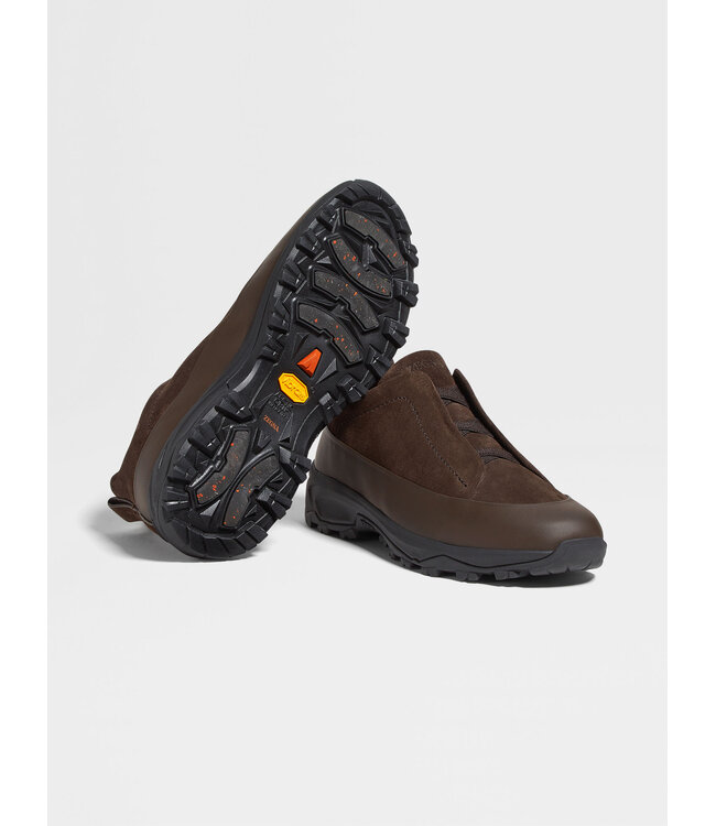 ZEGNA Brown Leather and Suede Triple Stitch™ Monte Sneakers