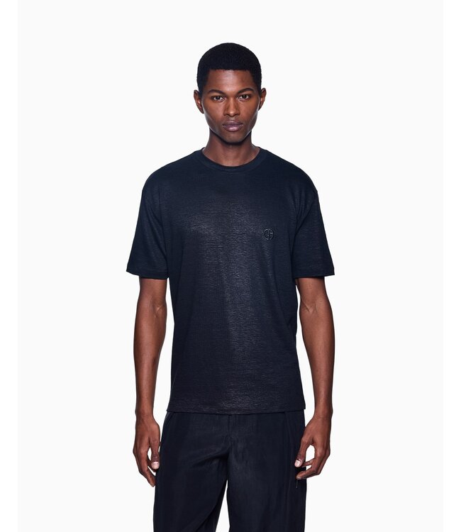 GIORGIO ARMANI Stretch Linen Crew Neck T-shirt