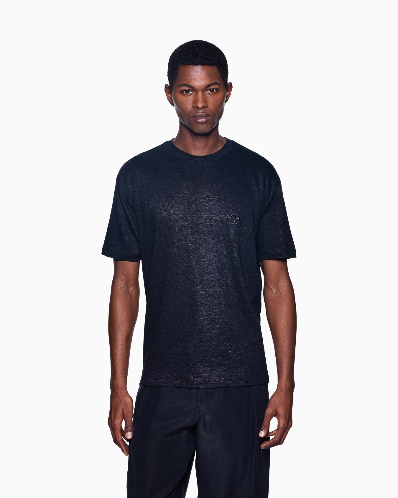 Stretch Linen Crew Neck T-shirt