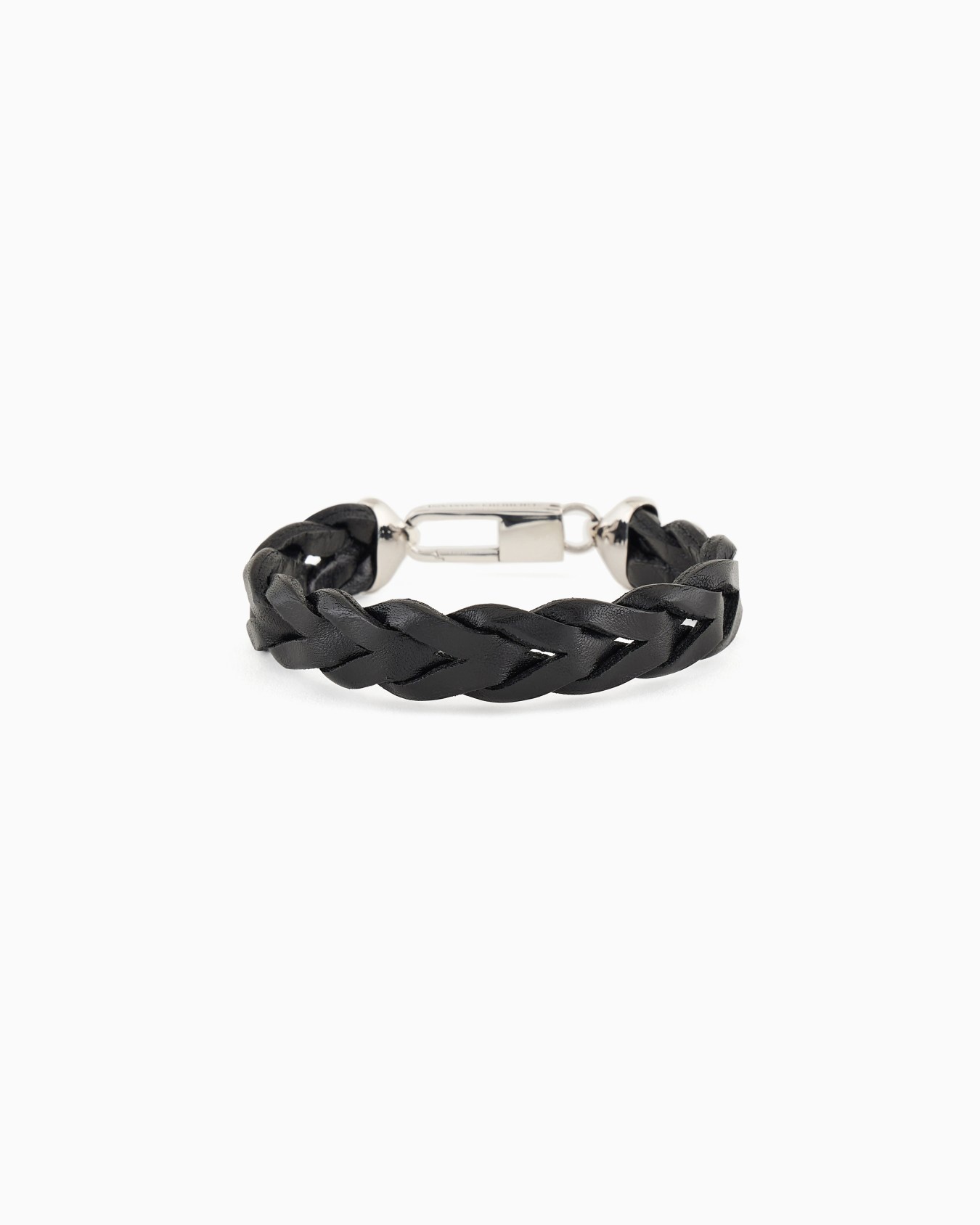 Solid silver and braided leather bracelet