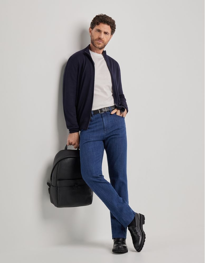 Merino Wool Travel Cardigan with Zipper Closure