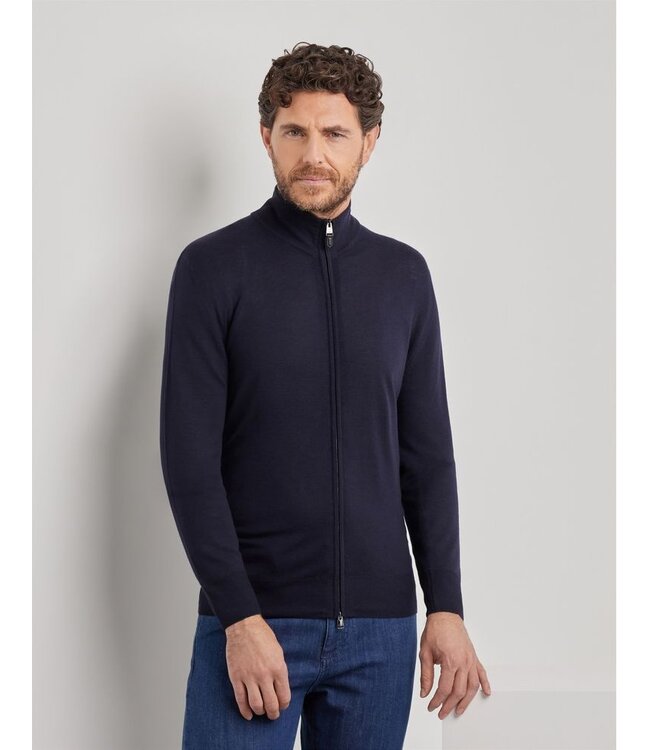 CANALI Merino Wool Travel Cardigan with Zipper Closure