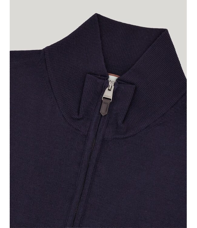 CANALI Merino Wool Travel Cardigan with Zipper Closure